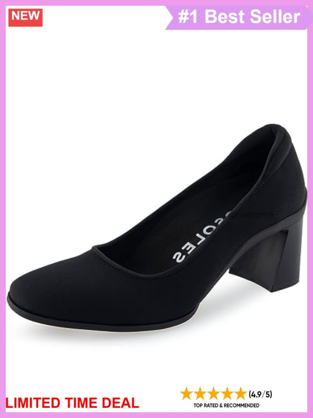 Aerosoles Casta Stretch Wool Block Heel Square Toe Pull-On Pumps